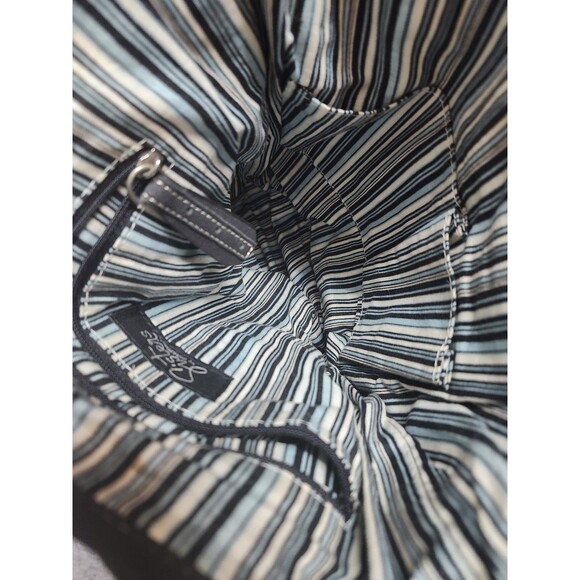 Longaberger Sisters Canvas Handbag - 10"x10" - Black and Teal Stripped - Lined - Picture 8 of 8